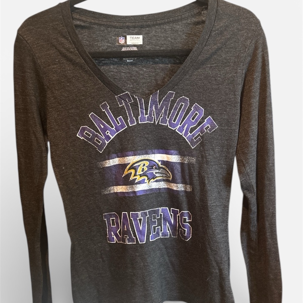 Baltimore Ravens Long Sleeve Shirt Gray Size Small